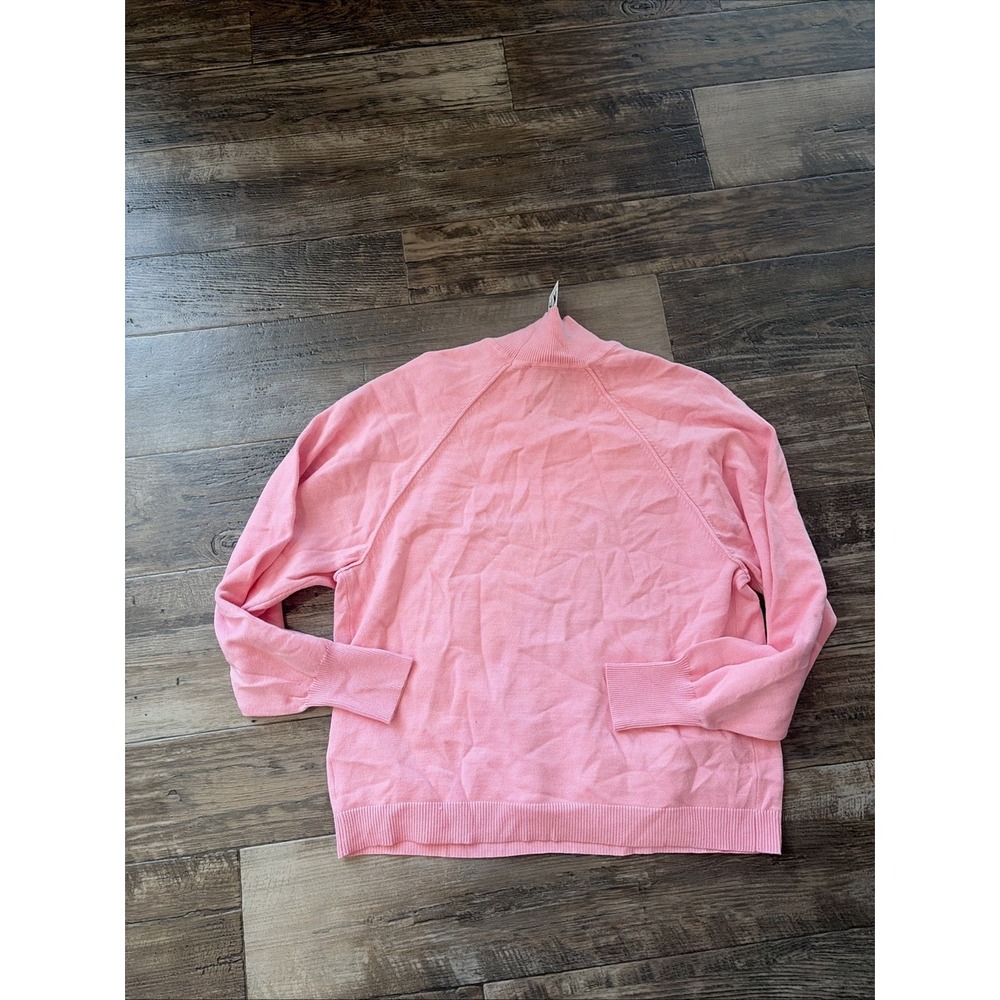 XOKR Kerri Rosenthal Sweater Medium Pink Heart Mock Neck Cropped Boxy Oversized - Picture 7 of 7